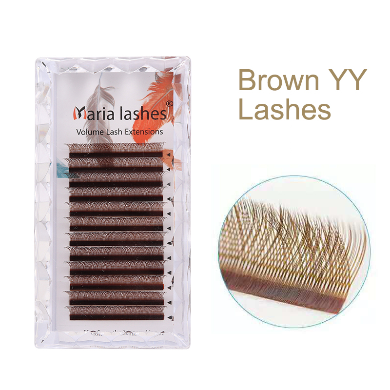 Eyelash Extension Logo - MARIA Brown YY Kształt Rzęs Kolorowe