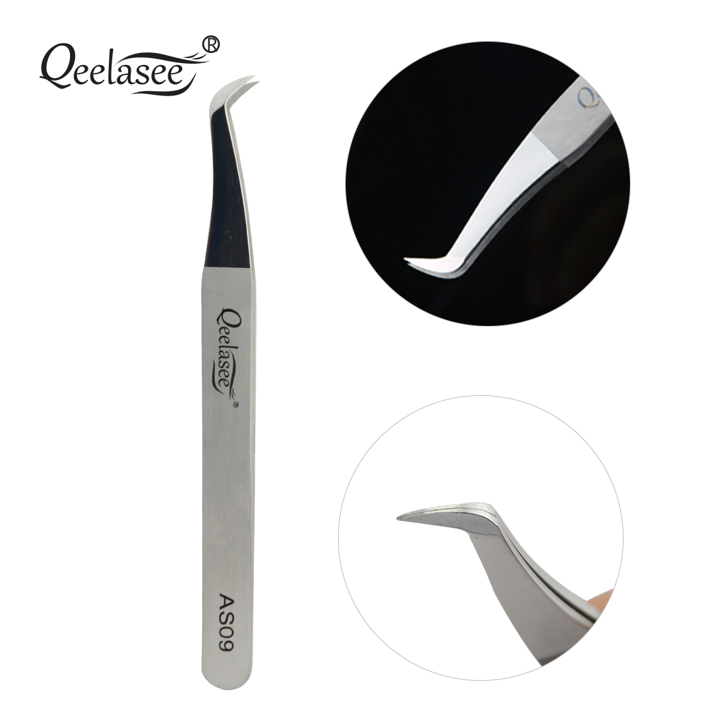 Eyelash Extension Logo - Qeelasee AS09 Stalowa pęseta do rzęs