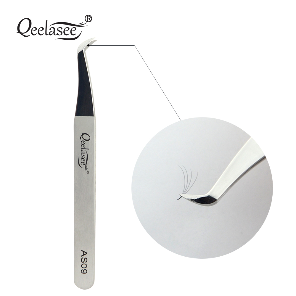 Qeelasee AS09 Stalowa pęseta d – Eyelash Extension Logo recenzja i cena